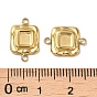 304 Stainless Steel Cabochon Connector Settings, Square Charm