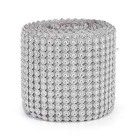 13 Rows Plastic Diamond Mesh Wrap Roll, Rhinestone Crystal Ribbon, for DIY Wedding Party Favors Decorations Craft