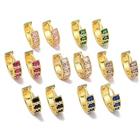 Прямоугольные серьги-кольца с кубическим цирконием, золотые латунные украшения для женщин