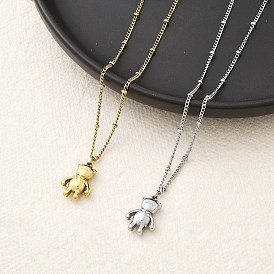 Ионное покрытие (ip) 304 ожерелье с подвеской из нержавеющей стали, медведь