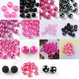 DIY Beads Jewelry Making Finding Kit, Including Plastic & Acrylic & Resin Rhinestone Beads, Imitation Pearl & Round