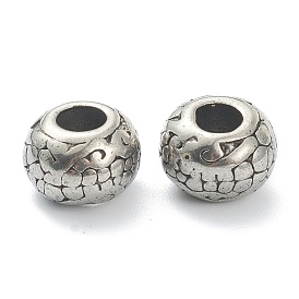 304 Stainless Steel European Beads, Large Hole Beads, Rondelle