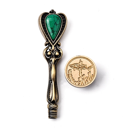 DIY Scrapbook, Brass Wax Seal Stamp, with Alloy Handles, for DIY Scrapbooking