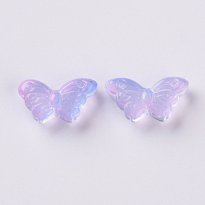 Two Tone Transparent Spray Painted Glass, Butterfly