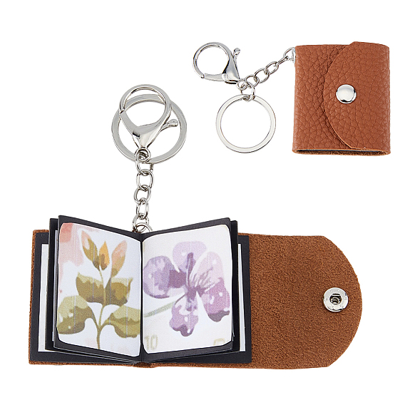 Брелки из искусственной кожи, с фоторамкой, платина, прямоугольные