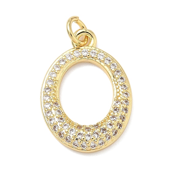 Латунные микро проложить кубического циркония подвески, овальные амулеты, долговечный, стойки покрытие, без свинца и без кадмия, с целью перехода в кольце