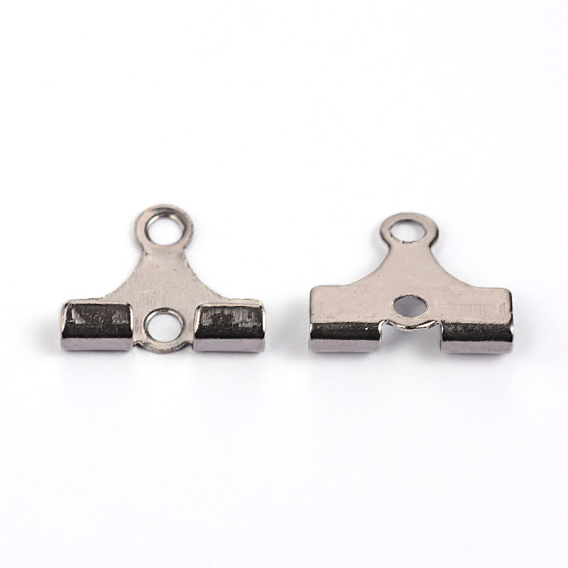 Ion Plating(IP) 304 Stainless Steel Findings, 9x10x2.5mm, Hole: 1.2 & 1.5mm