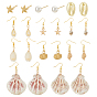 10пара из сплава и латуни, висячие серьги и серьги-гвоздики, с естественной оболочке