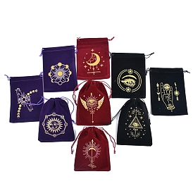 Sacs de rangement en velours, pochettes à cordon sac d'emballage de cartes de tarot, rectangle