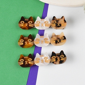 Cute Cat Cellulose Acetate(Resin) Alligator Hair Clips, for Girls