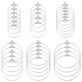 304 Stainless Steel Pendants, Hoop Earring Findings, Mixed Size Wire Gauge, Ring
