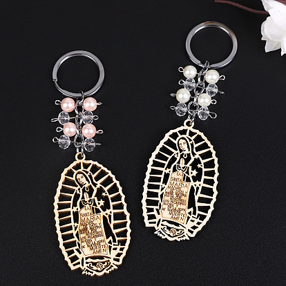 Porte-clés pendentifs en bois, jésus
