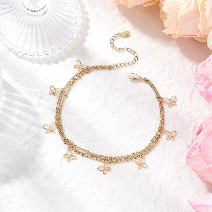 304 двухслойные браслеты из нержавеющей стали с кисточками для женщин, золотые