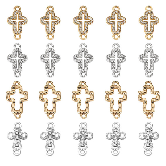 20 шт. 4 стили сплава кристаллы стразы разъем подвески, полые поперечные связи
