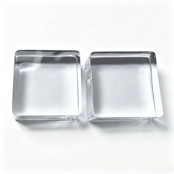 Square Transparent Acrylic Jewelry Display Pedestals, for Small Jewelry, Cosmetic Showing