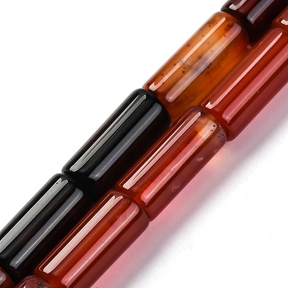 Нити окрашенных и нагретых бусин из натурального агата, колонка