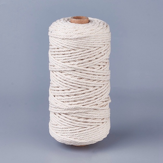 Cordón de algodón macramé, cuerda de algodón retorcida, para colgar en la pared, colgadores de plantas, manualidades y decoraciones de boda