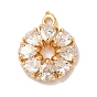 Латунные микропаве прозрачные подвески с фианитом, без никеля , круглые