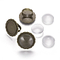 Diy Ring machen, Vintage verstellbare Eisenringkomponenten, mit Klarglas Cabochons, Flachrund