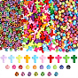 800шт. акриловых бусин с крестообразным рисунком, разнообразные