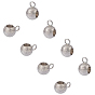 304 Stainless Steel Tube Bails, Loop Bails, Textured, Rondelle Bail Beads