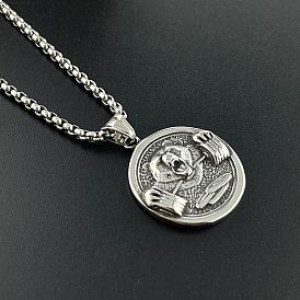 Стильные 304 подвески из нержавеющей стали в виде медведя, держащего штангу, панк-хип-хоп ожерелья для модных мужчин