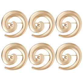 6 Pièces de broches en alliage de zinc à spirale vortex pour vêtements