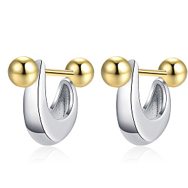 Boucles d'oreilles minimalistes en demi-cercle avec vis et clous colorés - bijoux de mode polyvalents