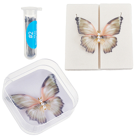 1ПК квадратный прозрачный акриловый образец для хранения пустой ящик, с пластиковой вставкой 1pc evc и 1 штифтами из нержавеющей стали