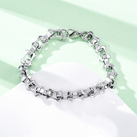 304 браслеты-цепочки с прямоугольными звеньями из нержавеющей стали для женщин и мужчин