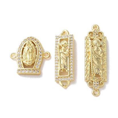 Стойка покрытие латунь прозрачный кубический цирконий святая дева мария соединительные подвески, долговечный, без свинца и без кадмия