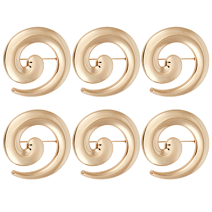 6 Pièces de broches en alliage de zinc à spirale vortex pour vêtements