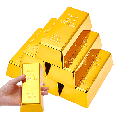 ABS Imitation Gold Bricks, for Home Office Feng Shui Ornament