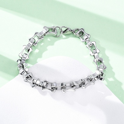 304 браслеты-цепочки с прямоугольными звеньями из нержавеющей стали для женщин и мужчин