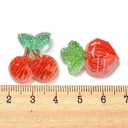 Plastic Cabochons, with Glitter Powder, Mixed Shape