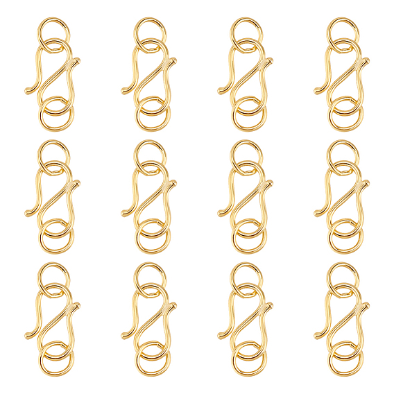 12 шт. 925 застежки S-образные из стерлингового серебра, с целью перехода в кольце