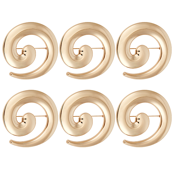 6Pcs Vortex Spiral Zinc Alloy Lapel Pins for Clothes