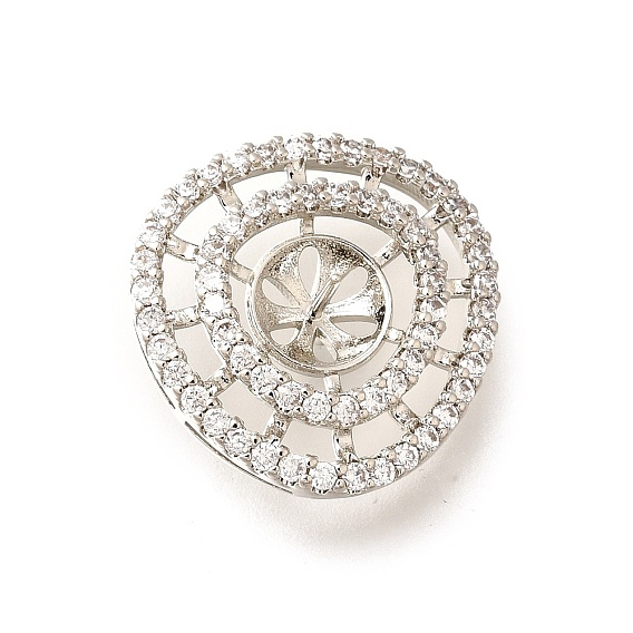 Латунные микро проложить кубического циркония кулон поручительств, долговечный, без кадмия и без свинца, стойки покрытие, плоско-круглые