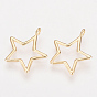 Brass Pendamts, Nickel Free, Real 18K Gold Plated, Star