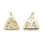 Brass Micro Pave Clear Cubic Zirconia Pendants, Long-Lasting Plated, with Jump Rings, Triangle with Star & Evil Eye