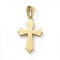 Vacuum Plating 304 Stainless Steel Pendants, Religion Cross Charms
