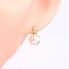 Mermaid Pearl Earrings with S925 Silver and Zircon Stones - Elegant and Luxurious Ear Studs for Women