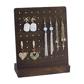 Présentoirs à boucles d'oreilles amovibles en bois, Organisateur de bijoux pour boucles d'oreilles, rectangle