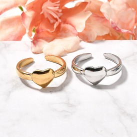 304 открытые манжеты из нержавеющей стали для женщин, сердце