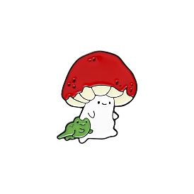 Cartoon Mushroom Elf Frog Enamel Pins, Alloy Brooch for Women