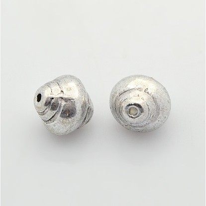 Tibetan Style Alloy Beads, Lead Free & Cadmium Free, Barrel, 8.5x8mm, Hole: 1mm