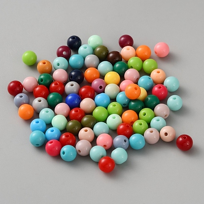 Непрозрачные акриловые бусины, круглые