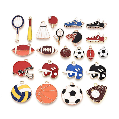 Подвески из спортивного сплава с эмалью, золотой свет