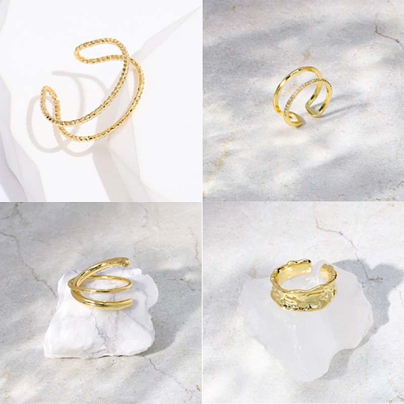 Случайные стили регулируемые латунные манжеты кольца