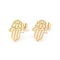304 Stainless Steel Studs Earrings, Hand Shaped, for Women